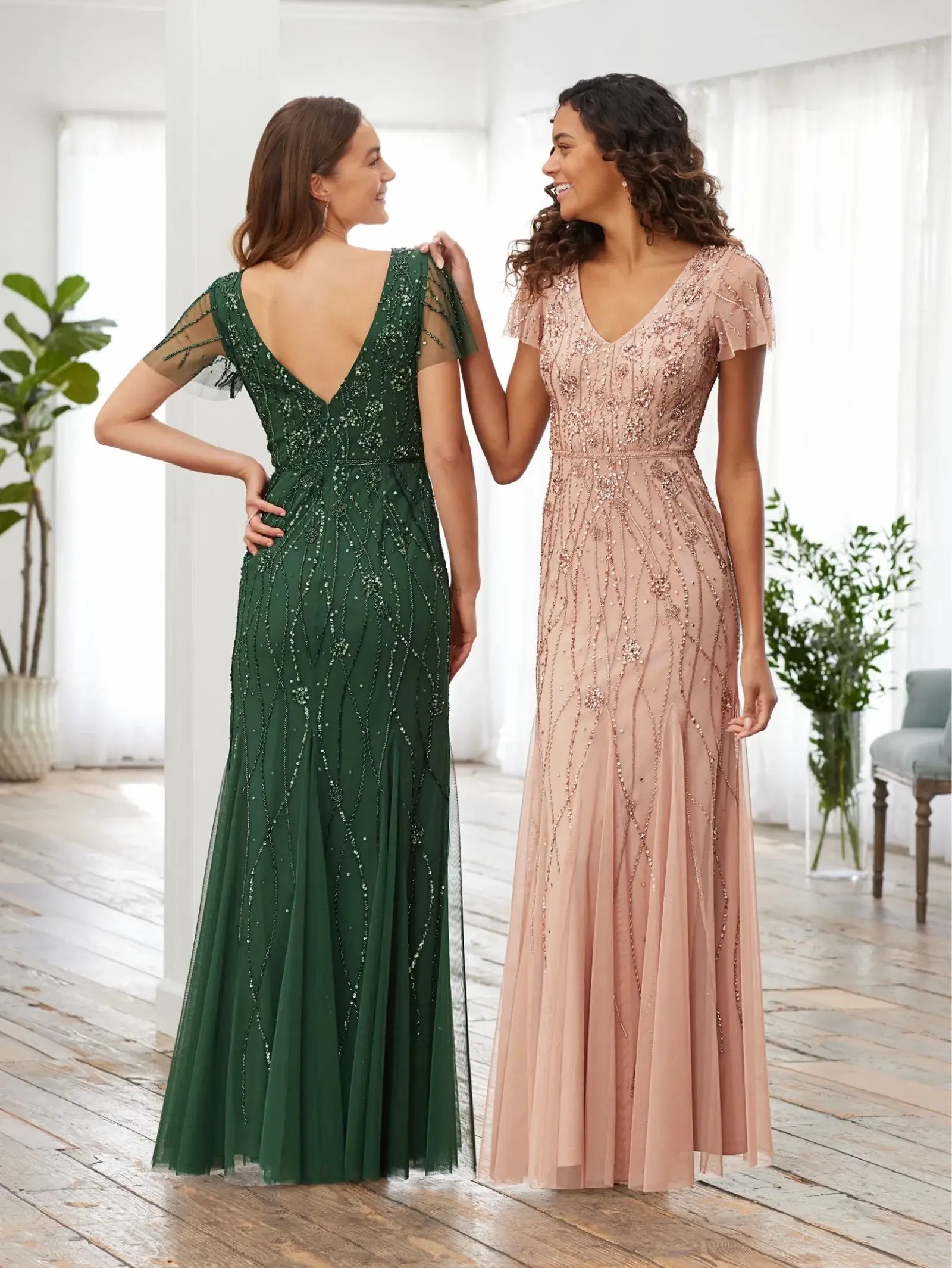 Glittering in Green: Stunning Bridesmaid Dresses That Shine Image